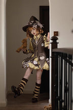 Witch and Paradise - Short Sleeves Ruffle Bowknot Sweet Japanese Halloween Lolita Dress Vest Set - image 11