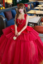 Romantic Rose - Square Collar Sleeveless Ruffled Classic Ballet Lolita Dress - image 16