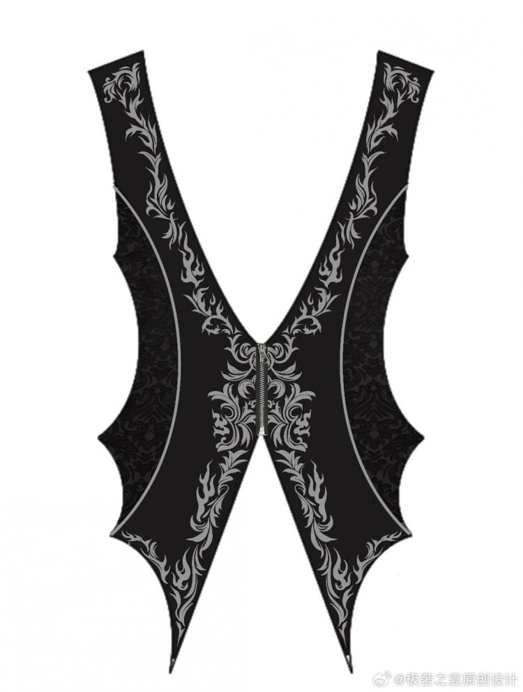 Black Ouji Lolita Banquet Waistcoat - image 8