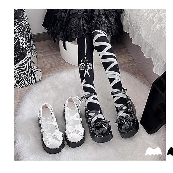 Devil Cross - Punk Lolita Shoes Cross High Platforms Shoes - image 8