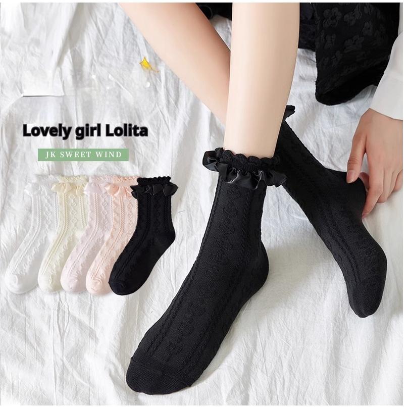 Sweet Lolita Socks Women's Multicolor JK Mid-Calf Socks - image 15