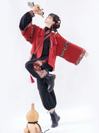 Black and Red Chinoiserie Shirt Pants and Outerwear Set - image 2