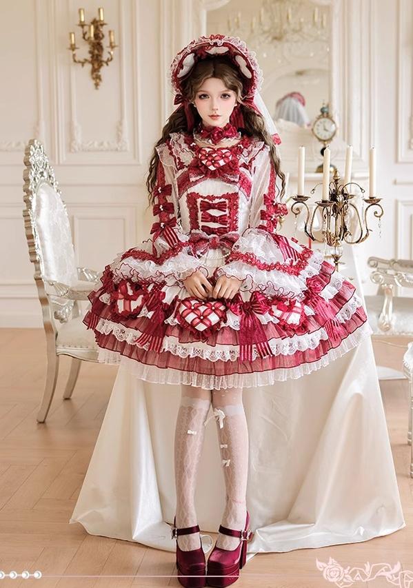 Heart of Love - Sweet Lolita Wedding JSK, Bow Details - image 2