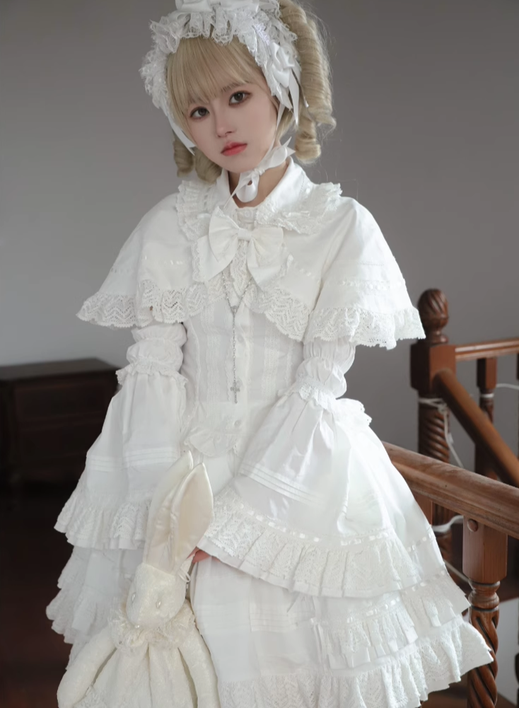 Praying Snowfall Old School Lolita Skirt Suit, Shirt and Cape - image 25