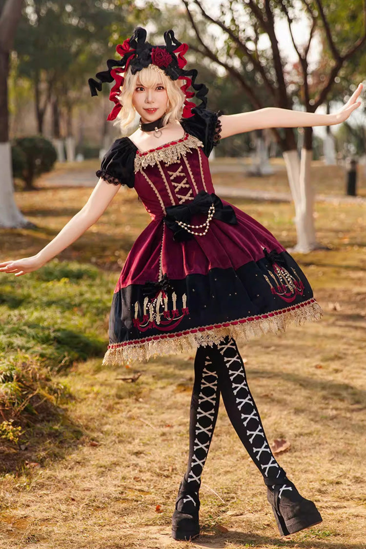 Chandelier - Sweet Lolita Short-Sleeve OP Dress in 4 Colors - image 9