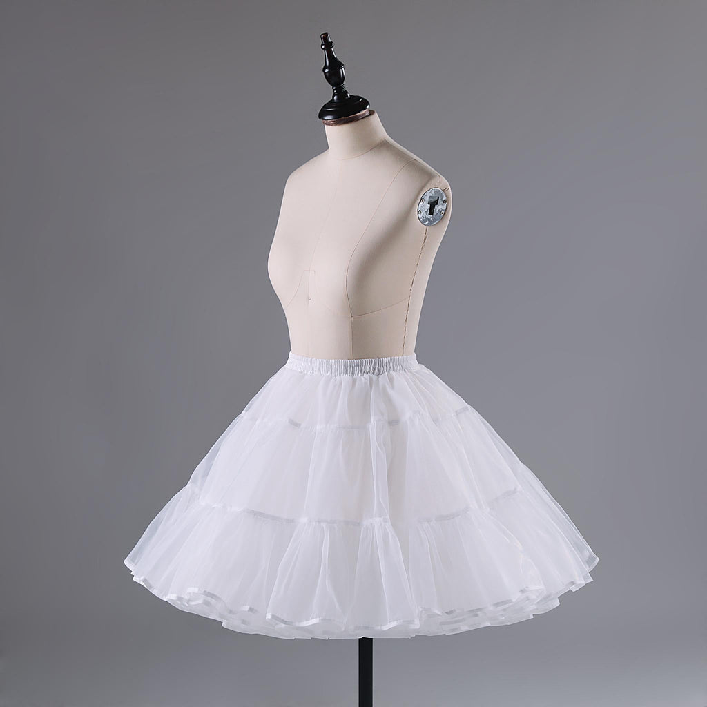 Noloria - Medium-High Volume Lolita White Puffy Petticoat, 17.7" (45 CM) - image 3