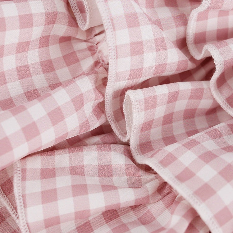 Pink Gingham Tiered Skirt with Shorts - serendipity - image 3