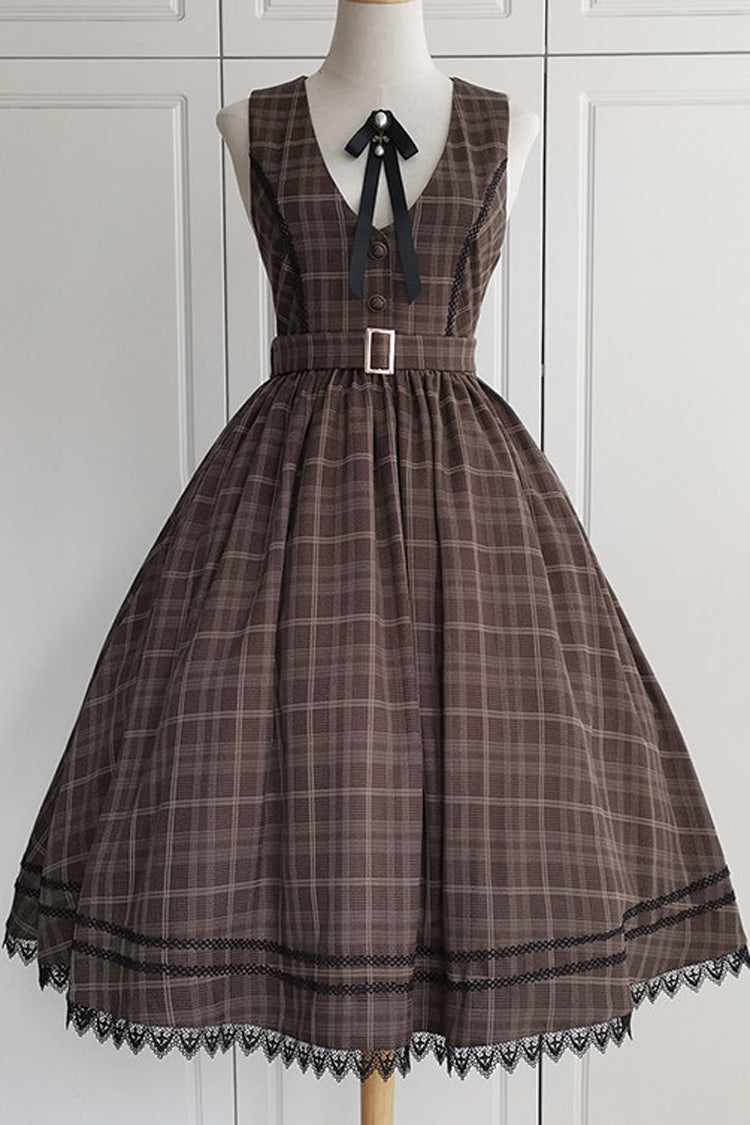 Poem of Greina - Classic Lolita JSK Dress in Brown - image 5