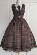 Poem of Greina - Classic Lolita JSK Dress in Brown - image 5