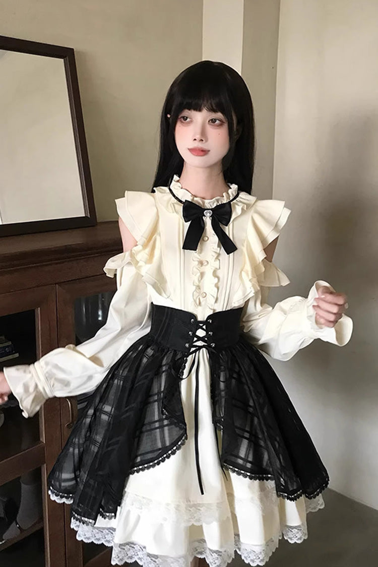 Dark Chocolate Champagne - Sweet Lolita Dress & Overskirt Set - image 4