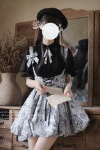 Elise Sweet Vintage Lolita Skirt in Grey - image 9
