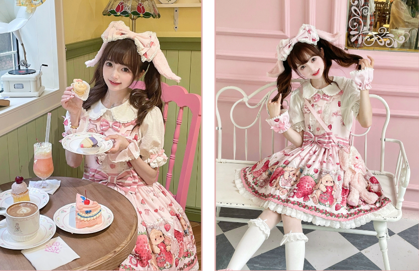 Rabbit Berry Gift Box - Sweet Lolita Salopette and Dress Set - image 40