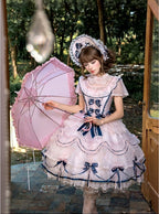 Sweet Bowknot and Embroidery JSK Dress with Lace Trim and Overlay - image 6