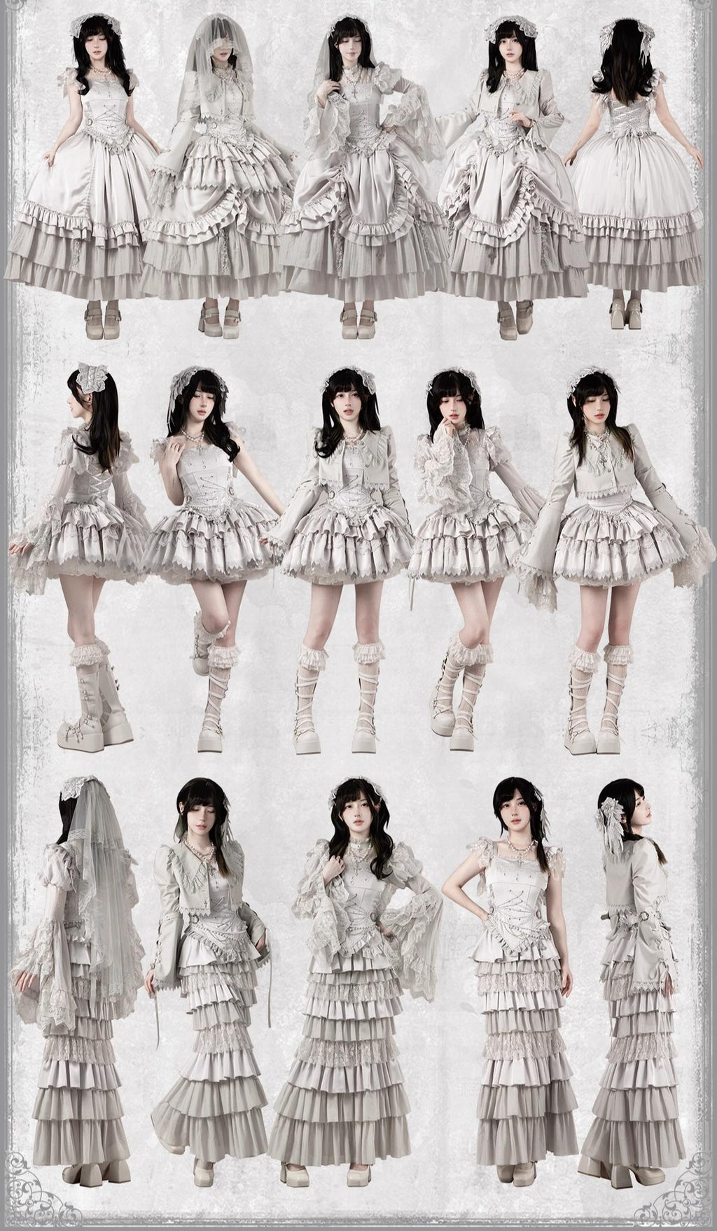 Humanoid Robot - Silver Gothic Lolita Mermaid Skirt Set - image 6