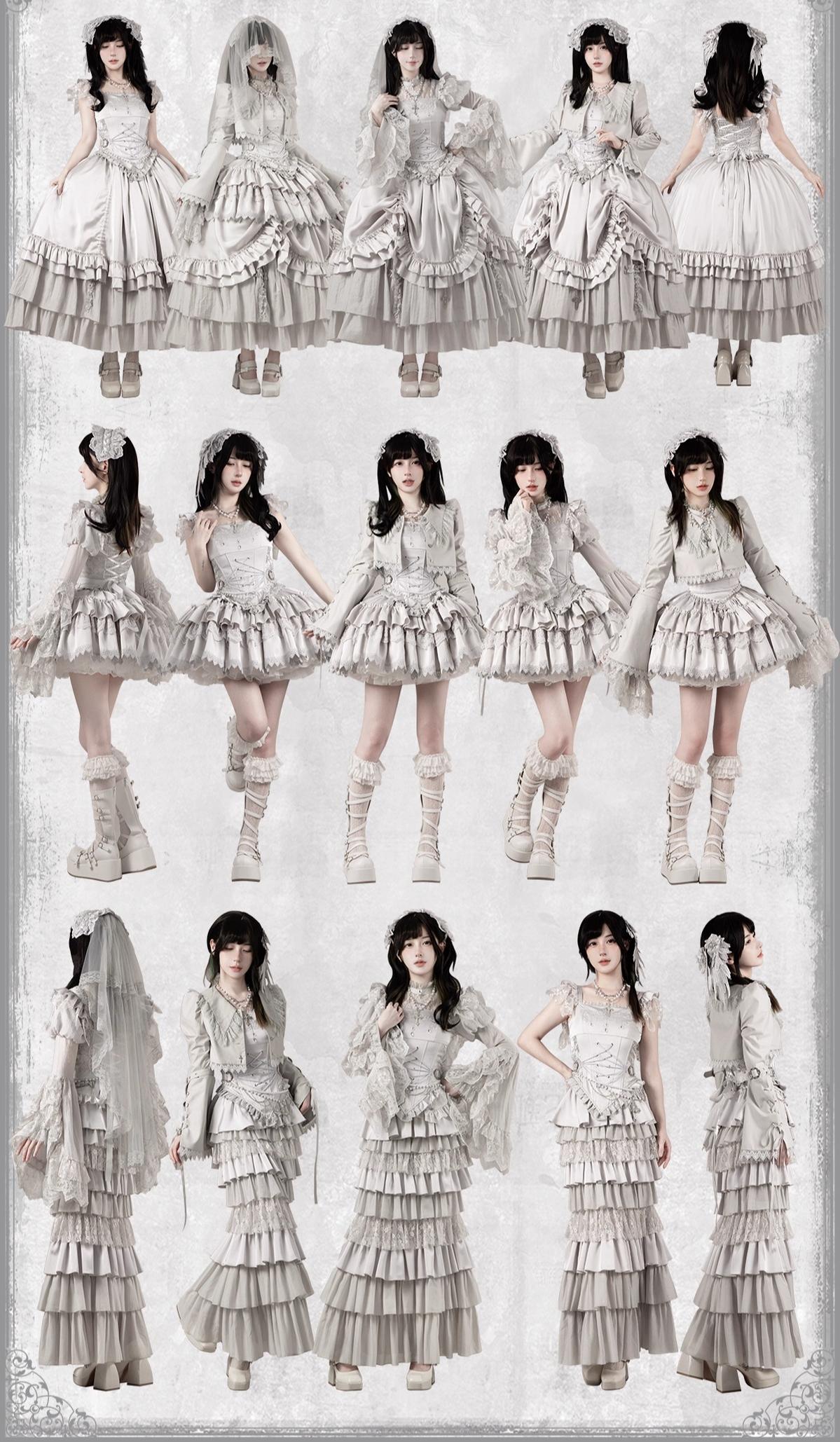 Humanoid Robot - Silver Gothic Lolita Mermaid Skirt Set - image 6