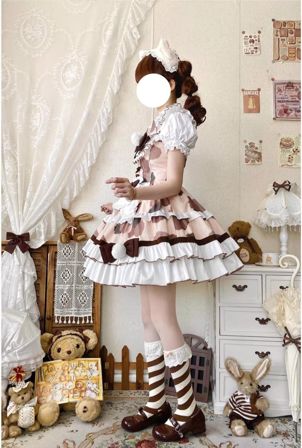 Calico Cat - Winter Kawaii Lolita Print JSK - image 3