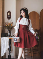 Vintage Lolita Fishbone Halter Skirt and Autumn Jacket - image 36