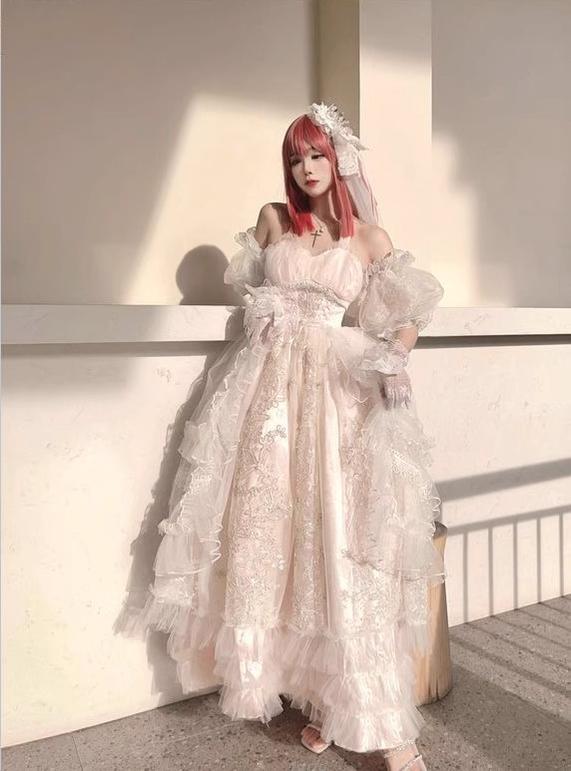 Endless Summer - Bridal Wedding Lolita JSK Open-Back Dress - image 41