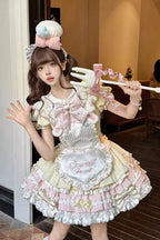 Sweet Bunny Chef Sweet Lolita OP Dress, Apron and Bow Set - image 3