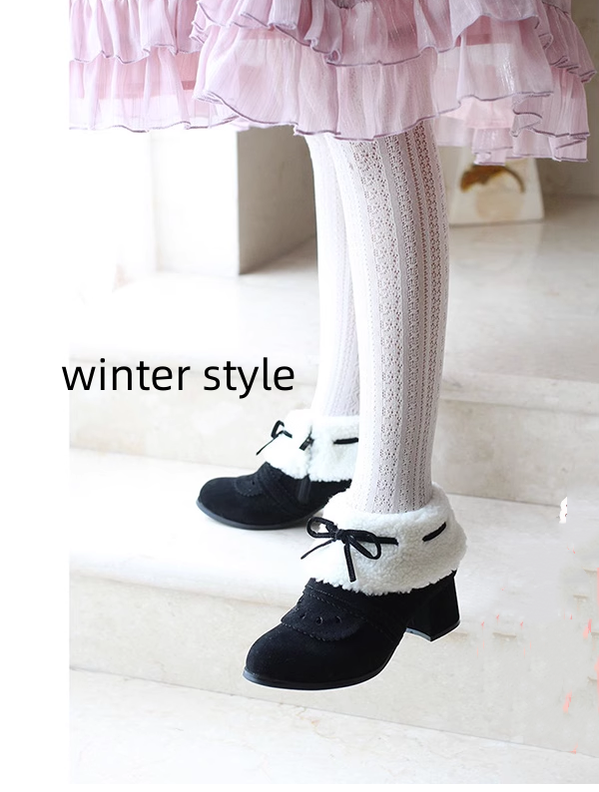 Kawaii Winter Lolita Multicolor Ankle Boots - image 14