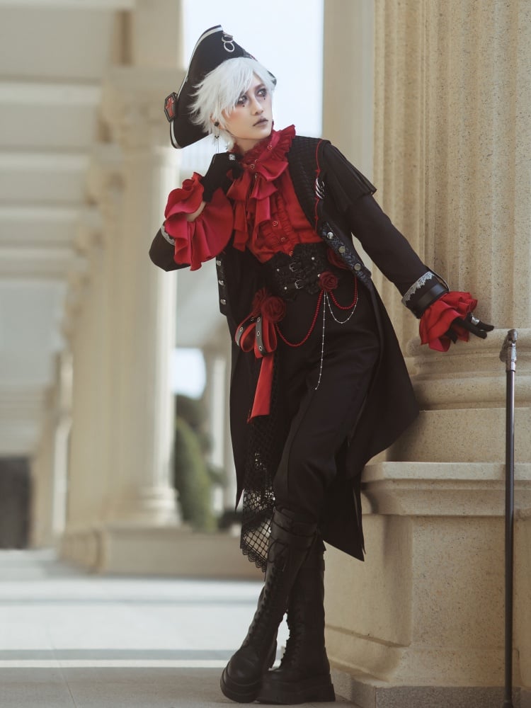 Black Ouji Fashion Lolita Pants with Separate Corset Belt - image 7