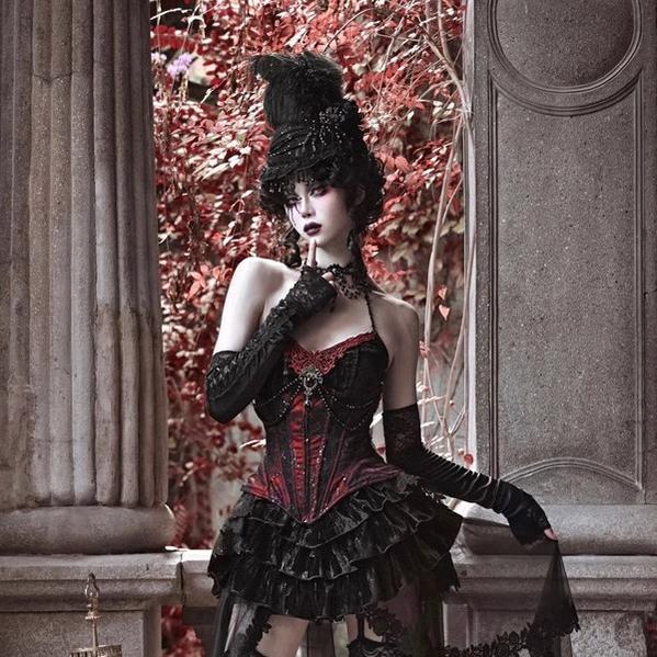 Duchess - Velvet Gothic Lolita Dress, Corset & Skirt - image 16
