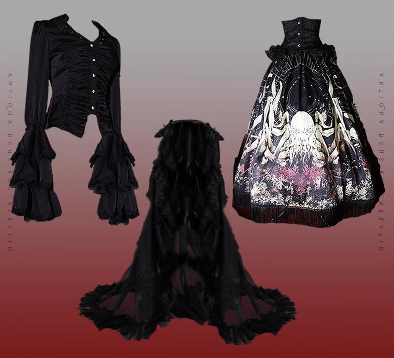 Reborn Ancient God Gothic Lolita Shirt and Skirt Set - image 39