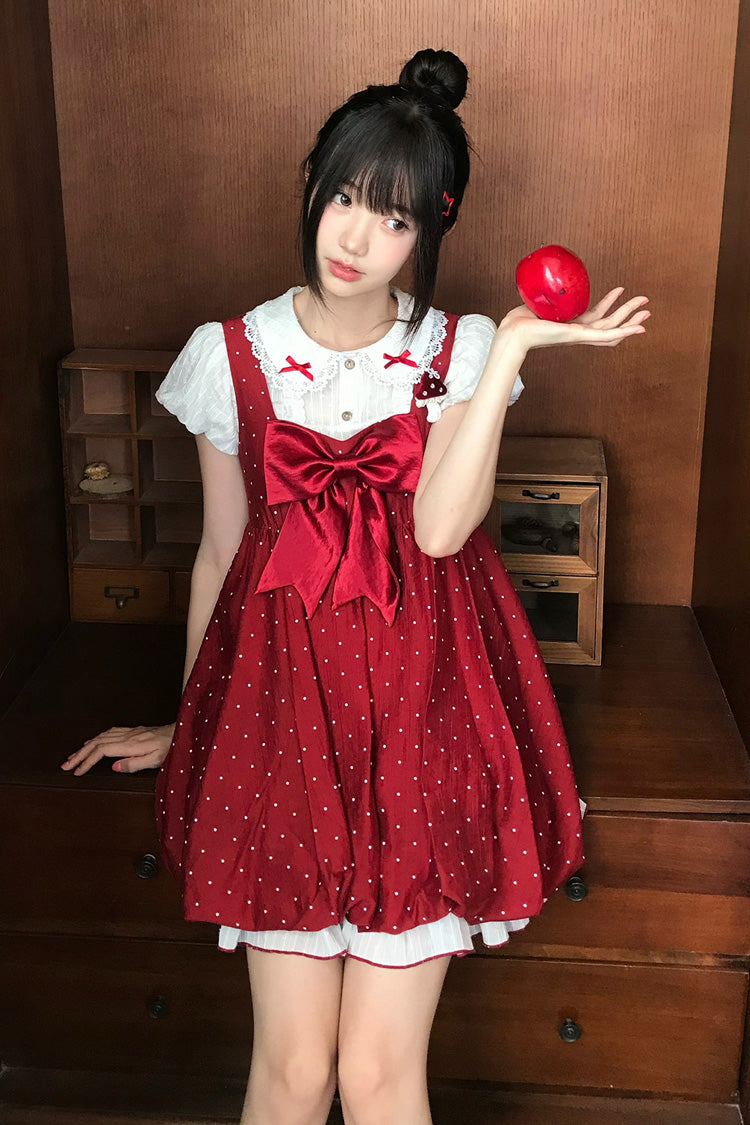 Little Mushroom Sweet Lolita JSK Dress in Red - image 3