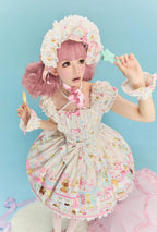 Summer Ice Cream Tale - Old School Lolita Ice Cream Printed OP & JSK Dress - image 15