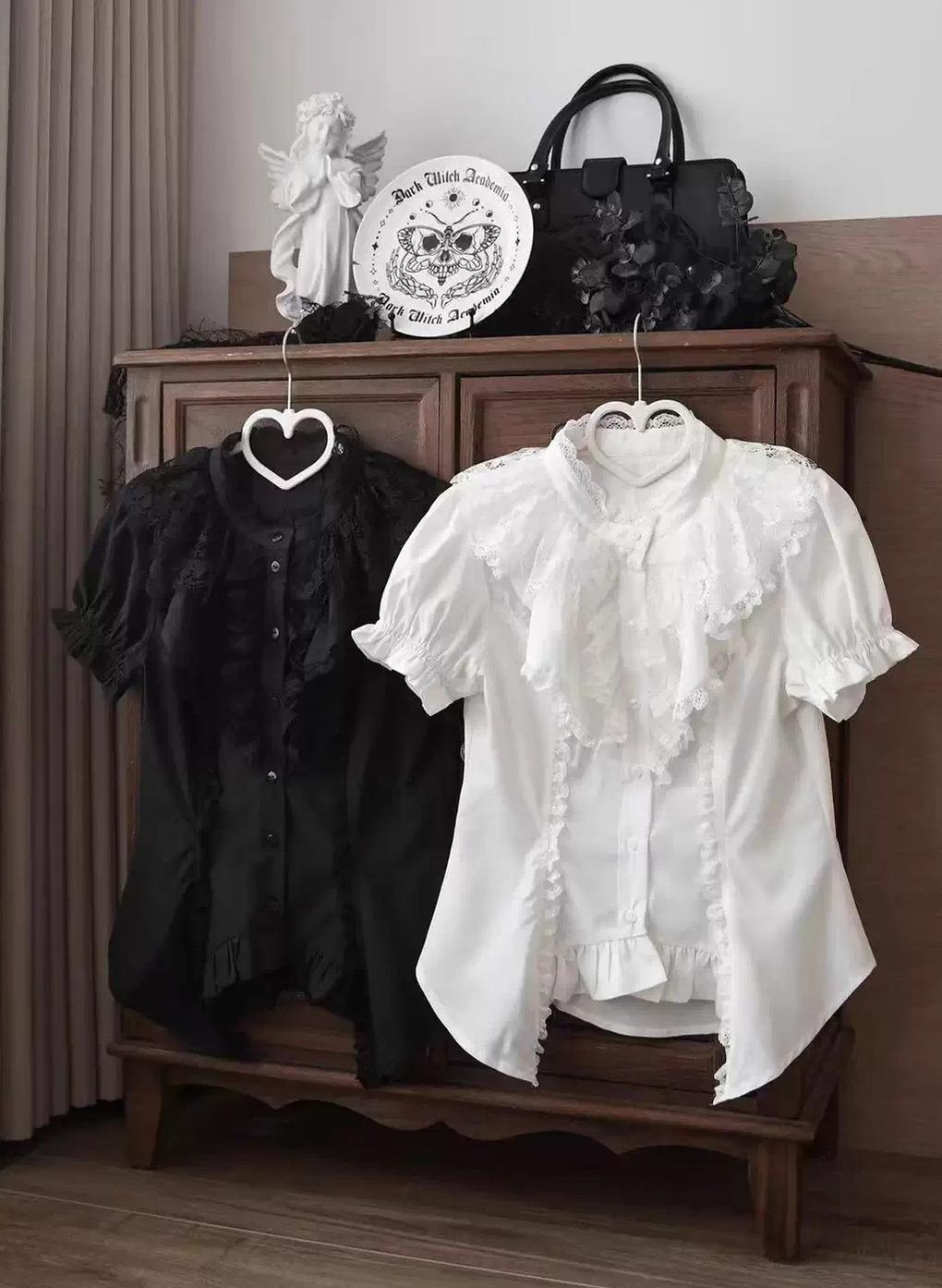 Gothic Lolita Shirt, Detachable Flared Sleeves - image 12