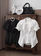 Gothic Lolita Shirt, Detachable Flared Sleeves - image 12