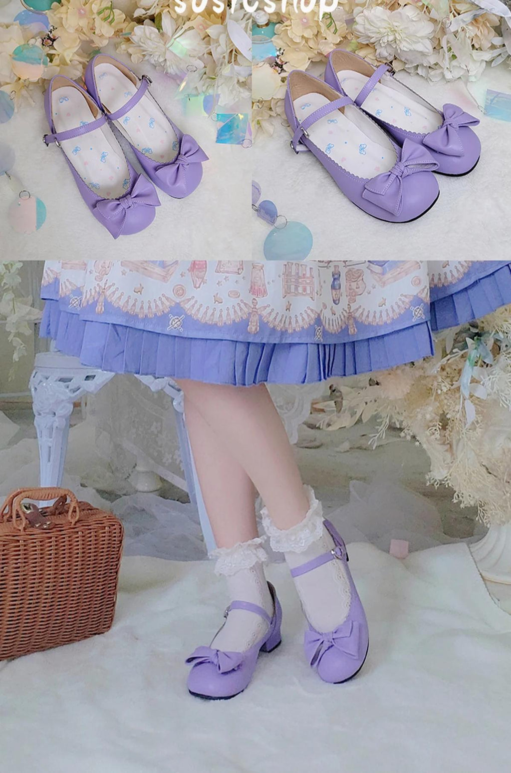 Kawaii Lolita Bow Falt Shoes - image 9