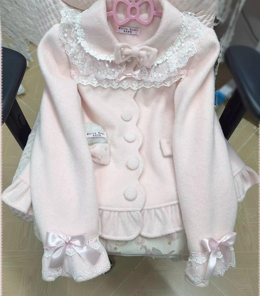 Petal Girl - Loose Sweet Lolita Coat, Detachable Bow - image 13