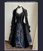 Night Traveler - Classic Gothic Lolita Dress with Stained Glass Window Print - image 5