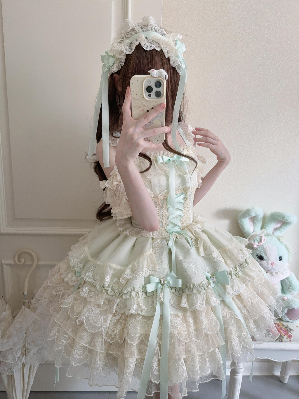 Ribbons of Love Sweet Lolita Tiered JSK Dress - image 26