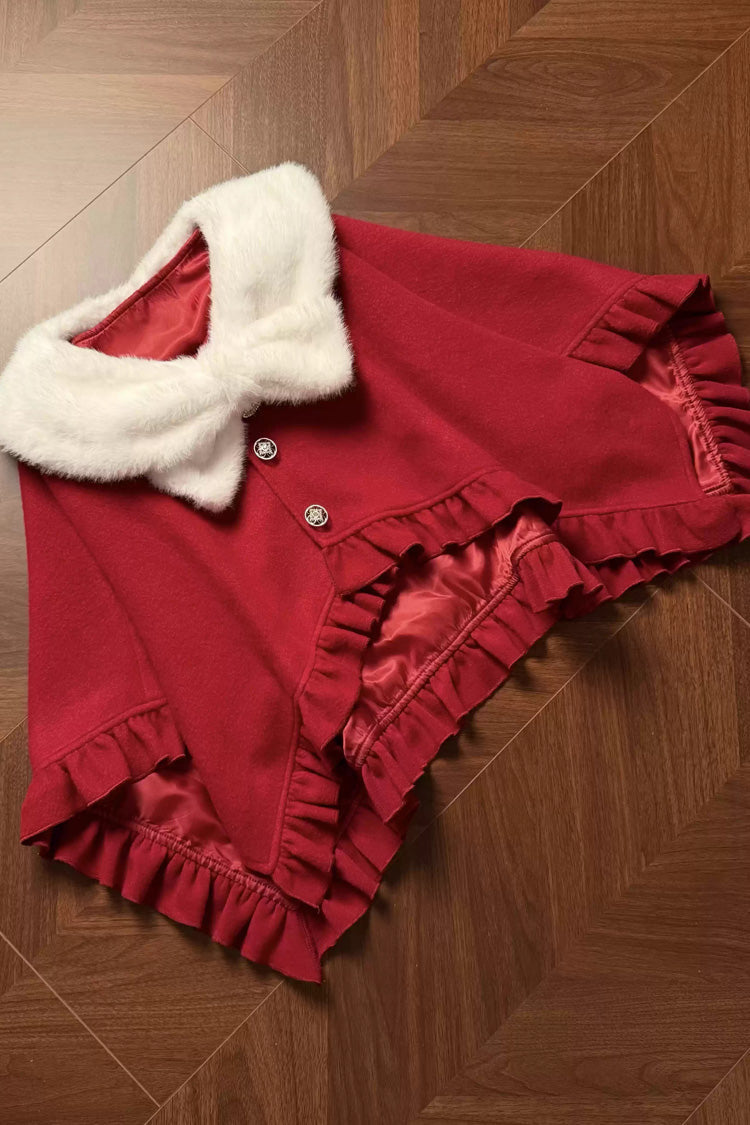 Red Vow - Sweet Lolita Long-Sleeve OP Dress in Red & White - image 13
