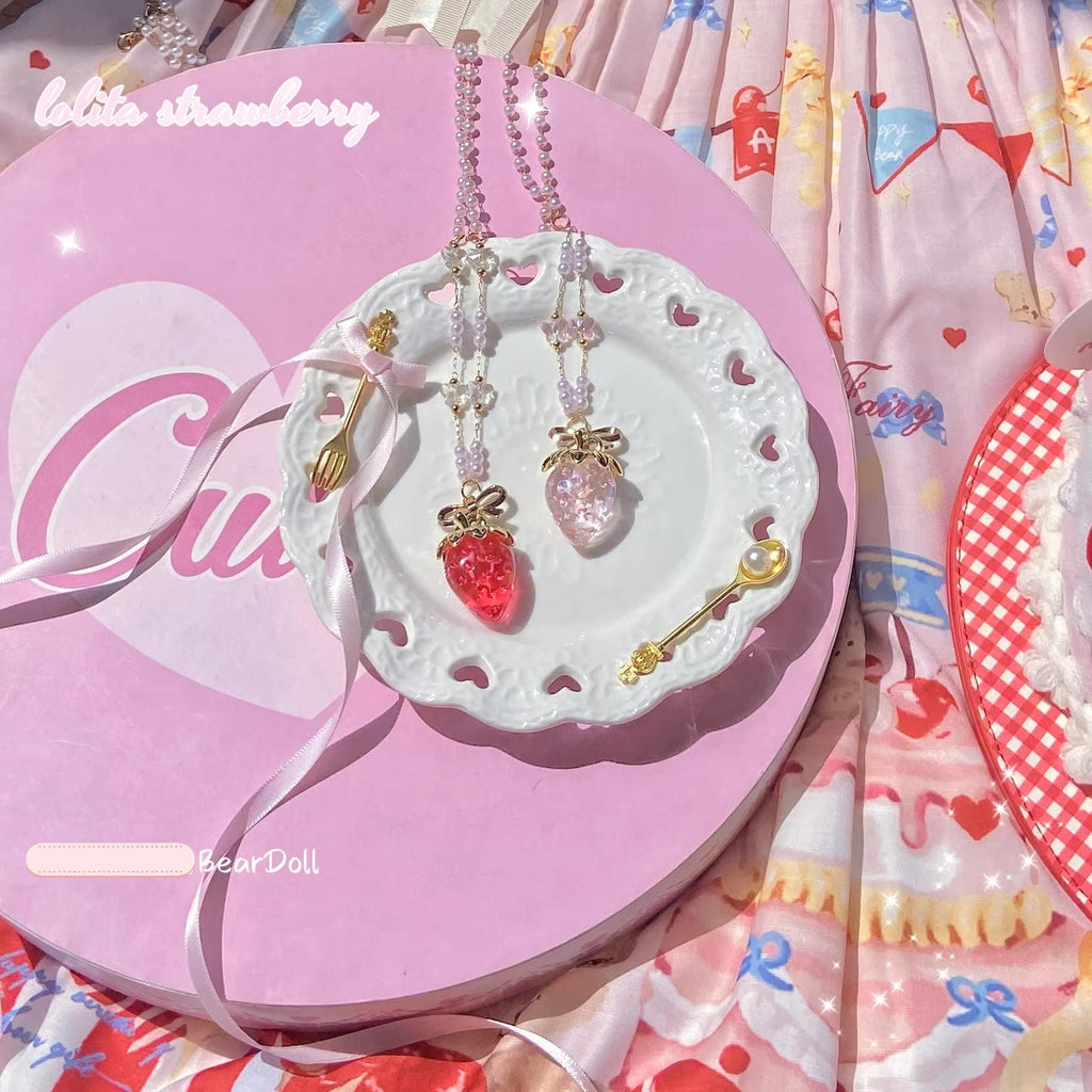 Sweet Lolita Strawberry Charlotte Necklace - image 5