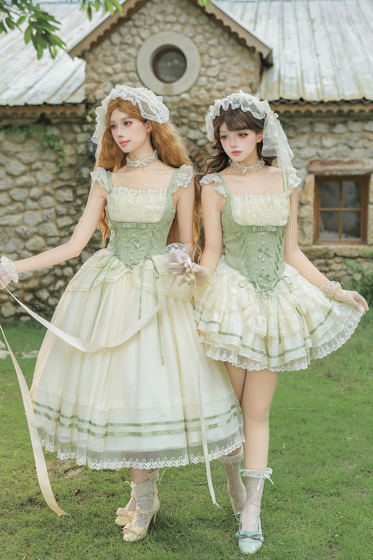 Green Fishbone Sweet Lolita JSK Dress Two Versions - image 4