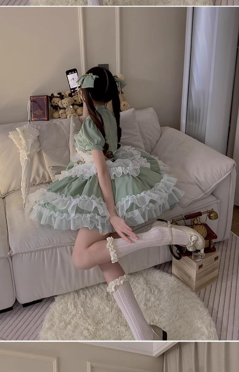 Toting Basil Plus Size Wedding Lolita Green Bridal JSK - image 28