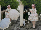 Lyre Academy - Classic Lolita 2-Fold Parasol, Lyre Print and Embroidered Trim - image 15