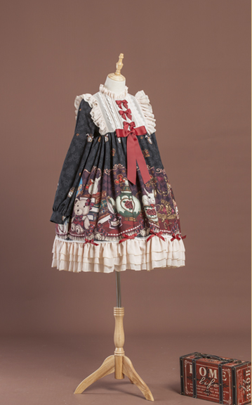 Crown Bear - Kawaii Daily Lolita Long OP Dress - image 11