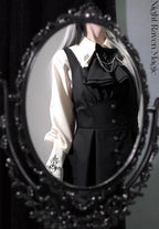 Night Raven Magic - Ouji Lolita Dress Set, Suspender Shorts & Cape - image 39