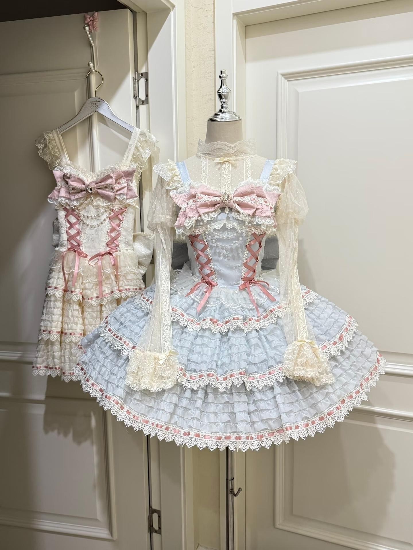 Floral Elegy - Sweet Lolita JSK Dress, Tiered Hem - image 1