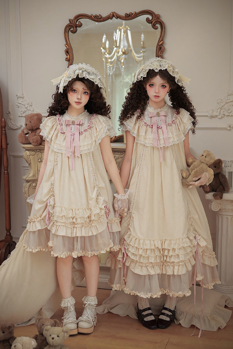 Lily's Dream - Apricot Sweet Lolita Dress, Short and Long Versions - image 2
