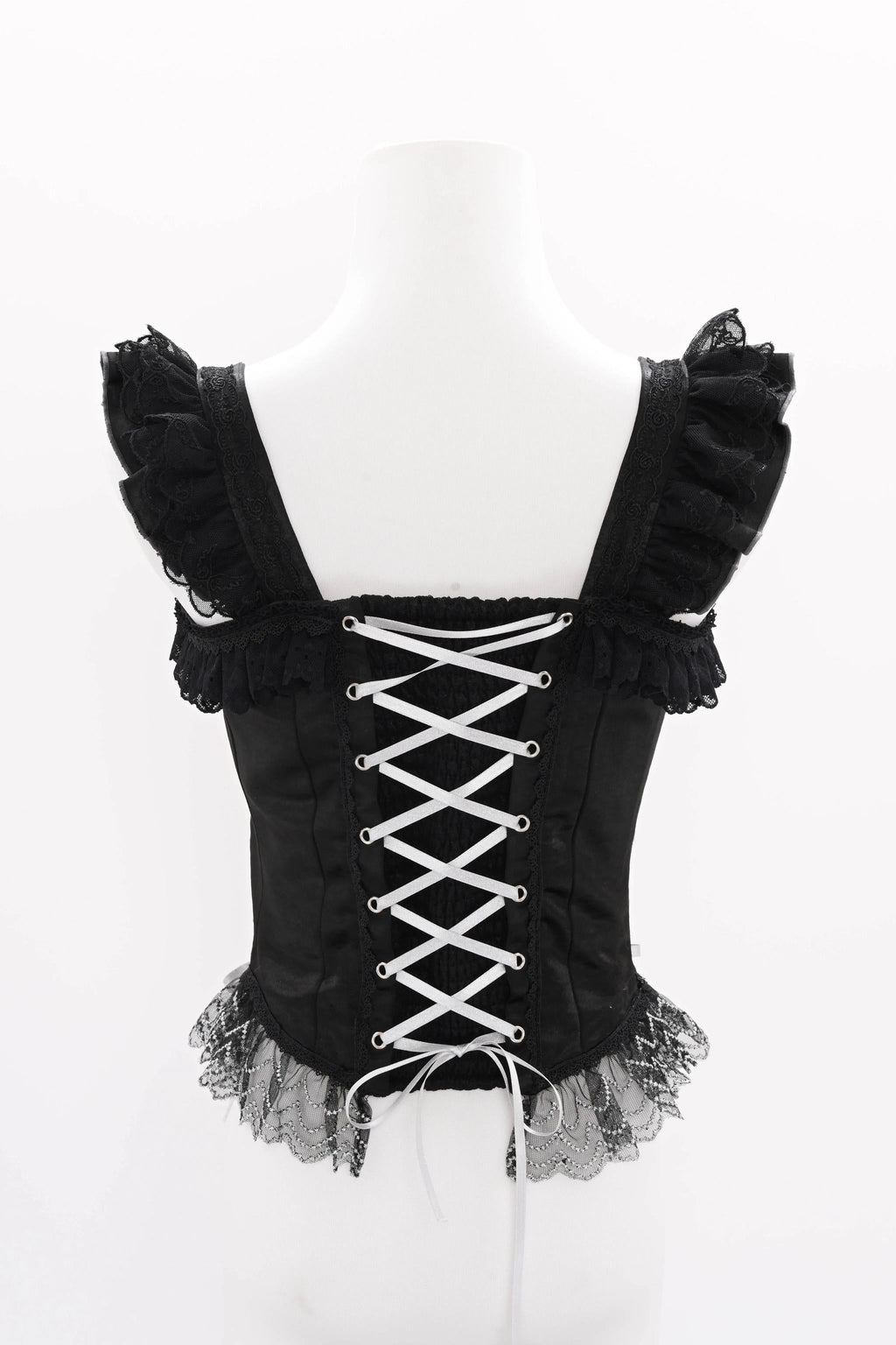 Metallic Angel Black Gothic Lolita Top and Ruffled Skirt Set - image 16