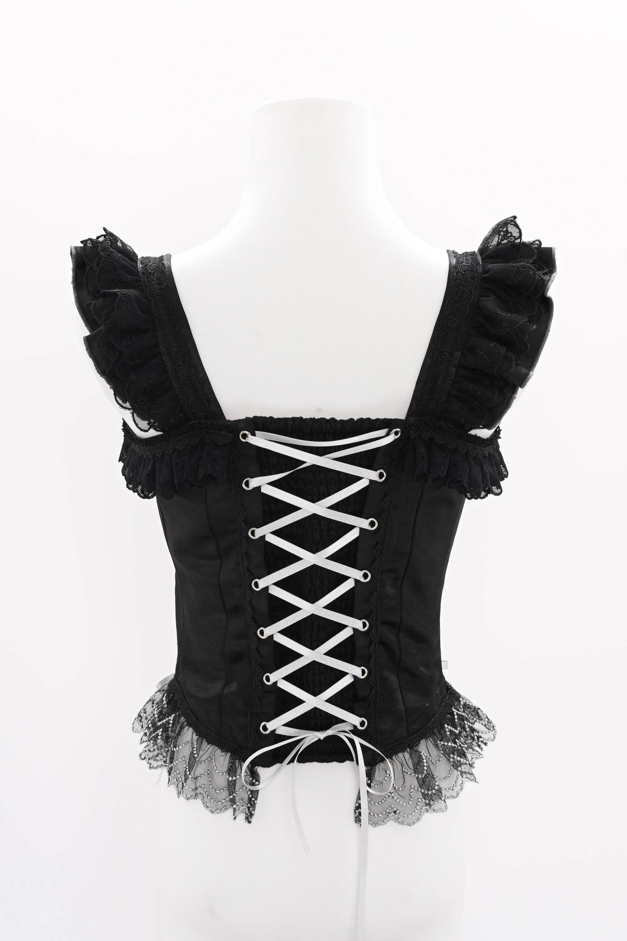 Metallic Angel Black Gothic Lolita Top and Ruffled Skirt Set - image 16