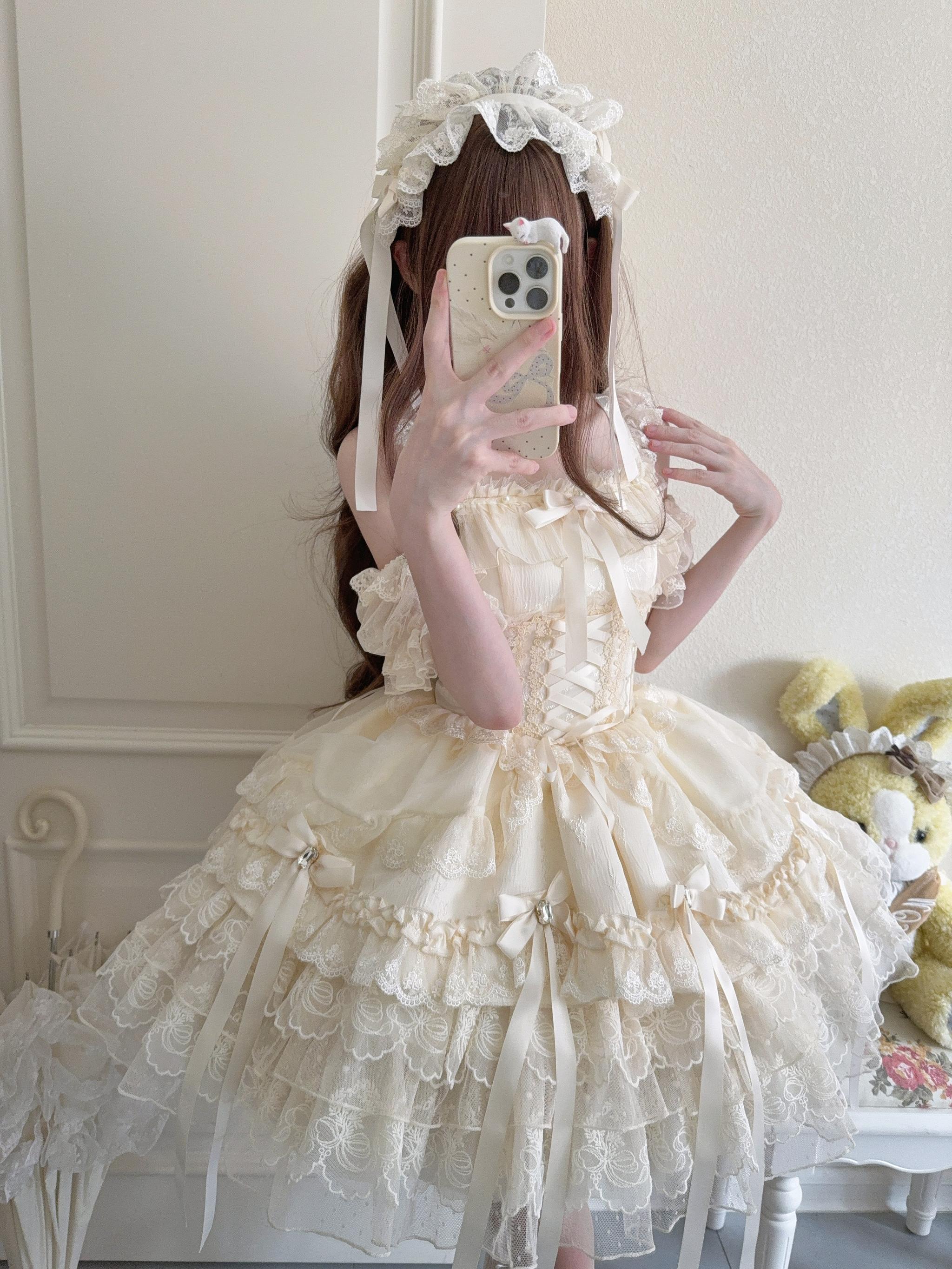 Ribbons of Love Sweet Lolita Tiered JSK Dress - image 33