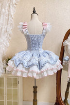Triple-Layered Ruffled Bow Lace-Up Slim Ballet Sweet Lolita Dress - image 9