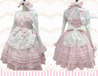 Little Dessert Chef - Old School Lolita JSK Dress, Cream-Like Ruffle and Accessories - image 13