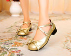 Bow and Low Heel Cross Band Lolita Leather Shoes - image 7